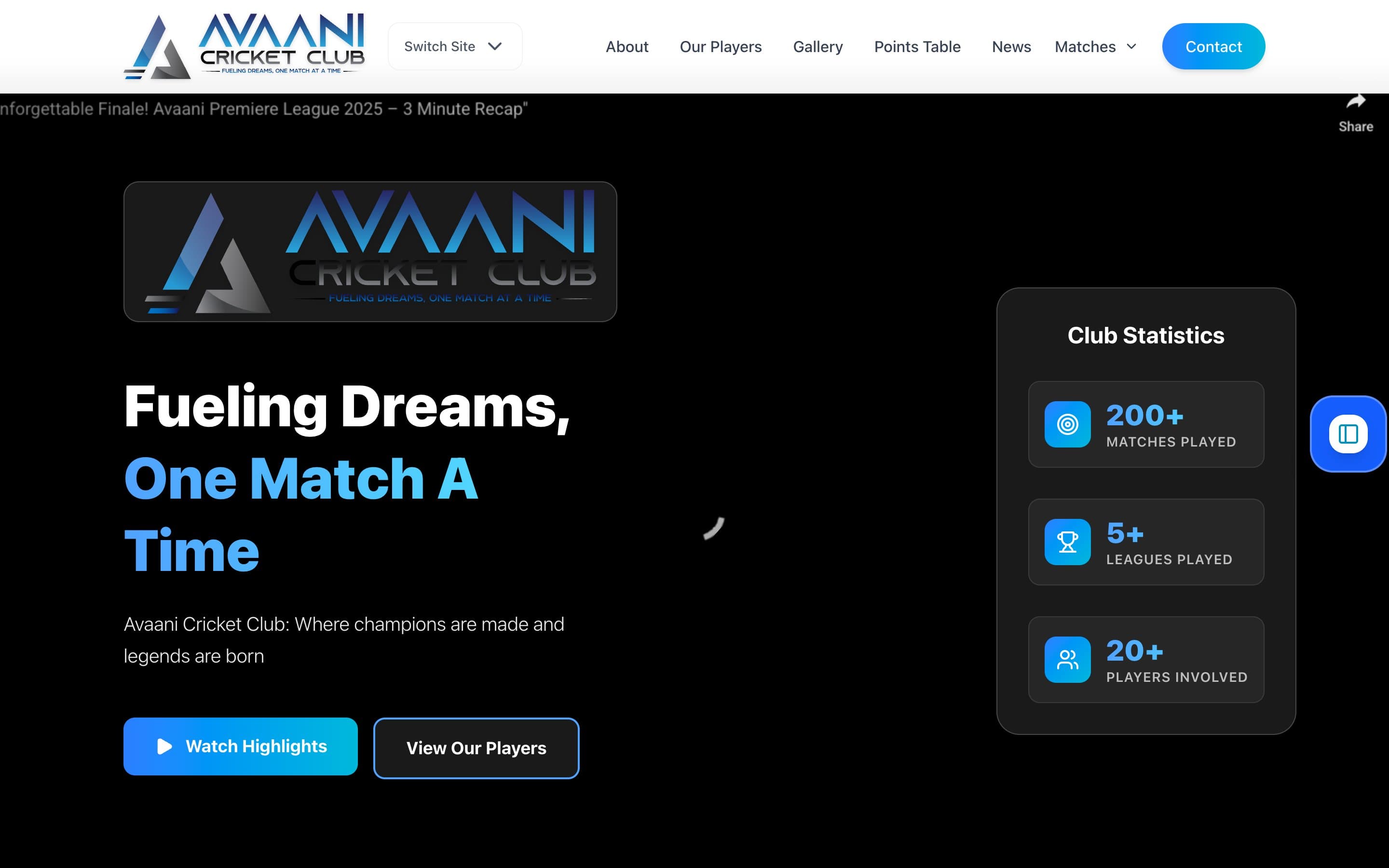 Avaani Cricket Club - Australian cricket community